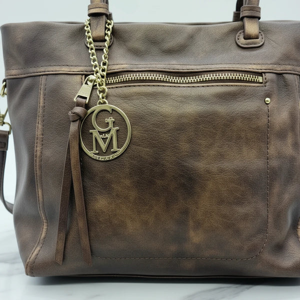 L'Arragia - Borsa shopping firmata GYOIAMEA a mano tracolla casual simil pelle venata