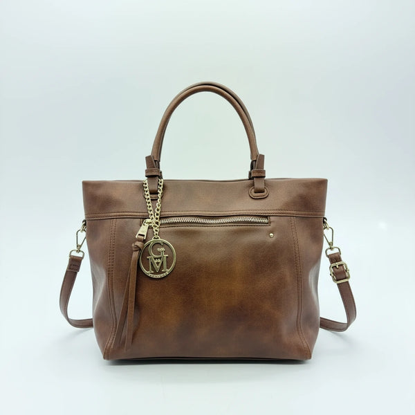 L'Arragia - Borsa shopping firmata GYOIAMEA a mano tracolla casual simil pelle venata