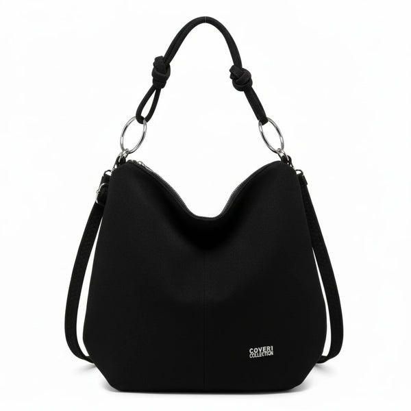 Coveri Collection - Borsa firmata a sacco spalla mono manico camoscio scamosciata secchio grande