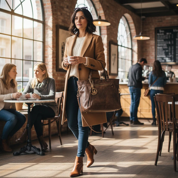 L'Arragia - Borsa shopping firmata GYOIAMEA a mano tracolla casual simil pelle venata