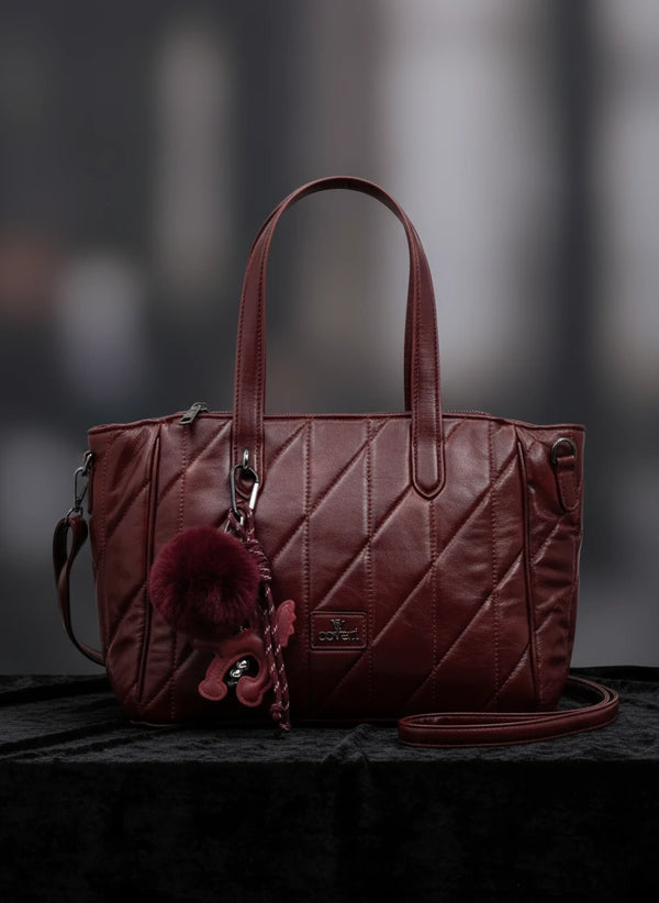 Borsa + OMAGGIO charms bauletto biker firmato YYCOVERI donna spalla a tracolla simil pelle trapuntata effetto lucido