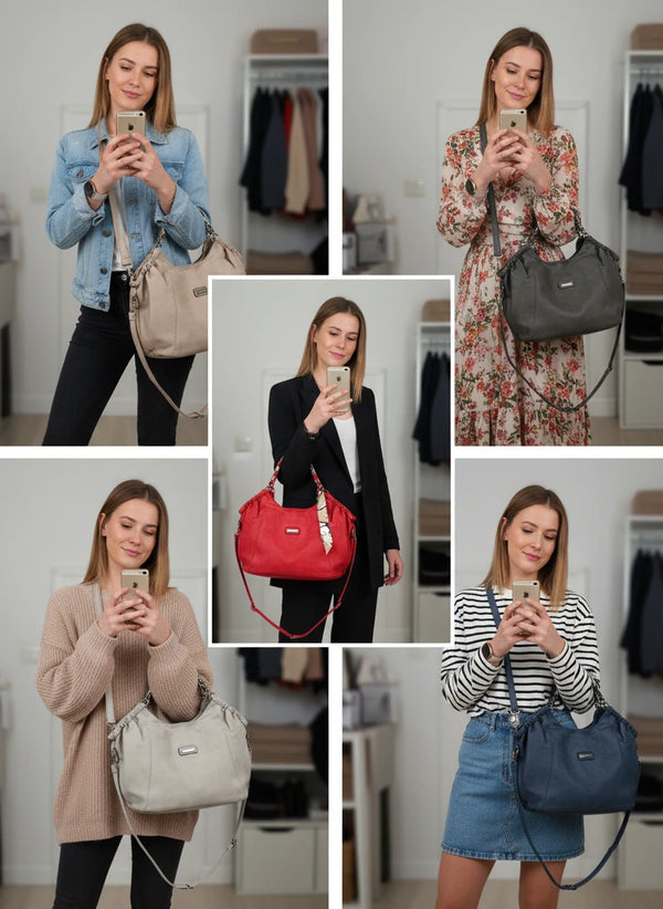 Borsa + omaggio foulard  firmata CHARRO donna spalla manici a catena e tracolla simil pelle