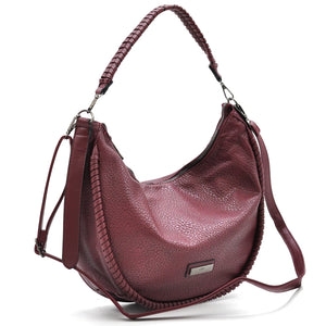 Borsa a sacco mezzaluna firmata CHARRO donna spalla a tracolla simil pelle grande monomanico intrecciato