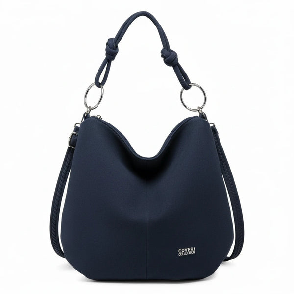 Coveri Collection - Borsa firmata a sacco spalla mono manico camoscio scamosciata secchio grande