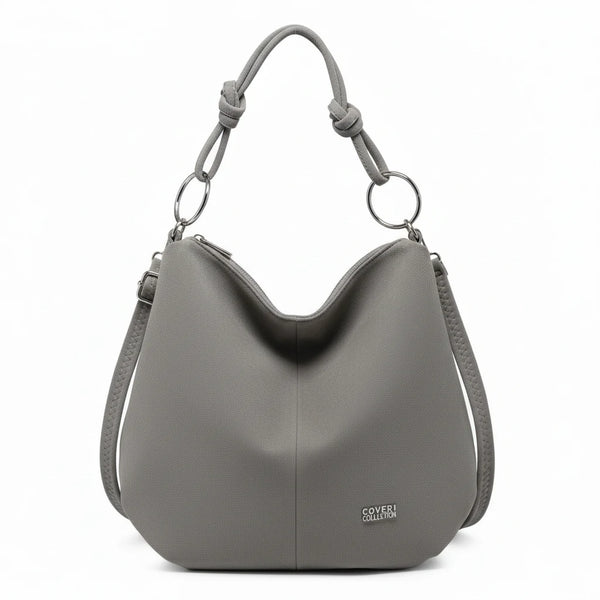 Coveri Collection - Borsa firmata a sacco spalla mono manico camoscio scamosciata secchio grande
