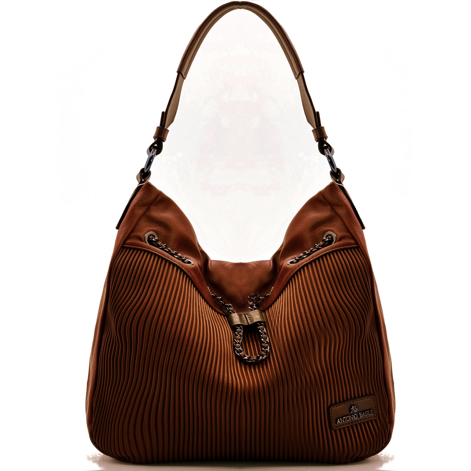 Borsa firmata A.Basile pelle plissettata trapuntata donna sacco hobo casual moda