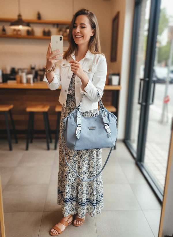 Borsa + omaggio foulard  firmata CHARRO donna spalla manici a catena e tracolla simil pelle