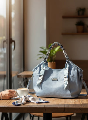 Borsa + omaggio foulard  firmata CHARRO donna spalla manici a catena e tracolla simil pelle