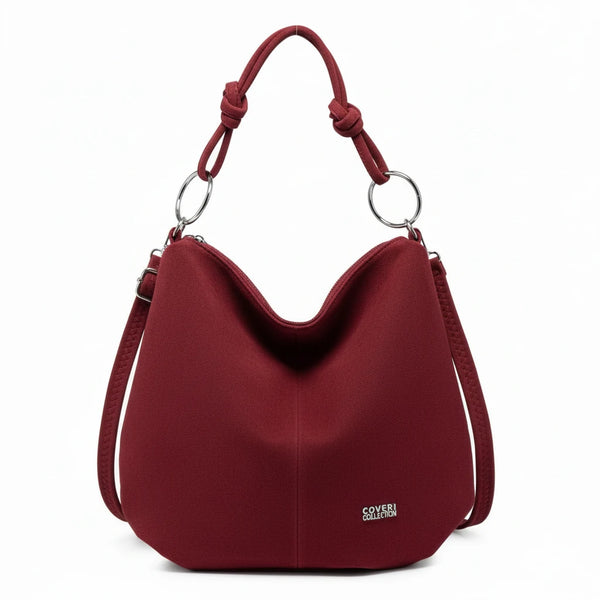 Coveri Collection - Borsa firmata a sacco spalla mono manico camoscio scamosciata secchio grande