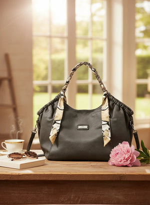 Borsa + omaggio foulard  firmata CHARRO donna spalla manici a catena e tracolla simil pelle