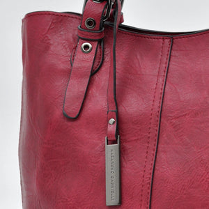 Borsa firmata Nazareno Gabrielli + pochette OMAGGIO donna spalla shopping capiente simil pelle venata coconuda