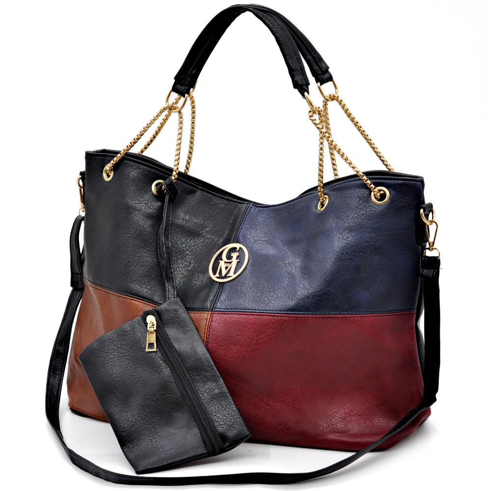 La Azzitata borsa 2 in 1 shopping con pochette in omaggio - morbida elegante casual spalla multi colore