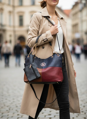 La Azzitata borsa 2 in 1 shopping con pochette in omaggio - morbida elegante casual spalla multi colore