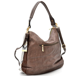 CHARRO - Borsa firmata simil pelle sacco mono spalla capiente grande tracolla cinghia a fantasia