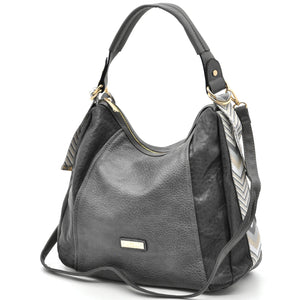 CHARRO - Borsa firmata simil pelle sacco mono spalla capiente grande tracolla cinghia a fantasia