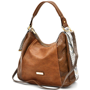 CHARRO - Borsa firmata simil pelle sacco mono spalla capiente grande tracolla cinghia a fantasia