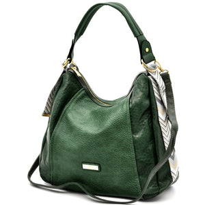 CHARRO - Borsa firmata simil pelle sacco mono spalla capiente grande tracolla cinghia a fantasia