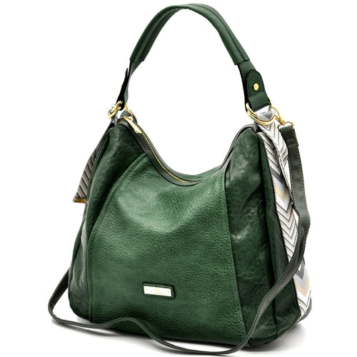 CHARRO - Borsa firmata simil pelle sacco mono spalla capiente grande tracolla cinghia a fantasia