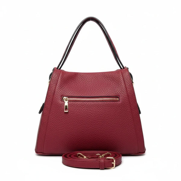 Borsa firmata Valentini a spalla bauletto tracolla casual simil pelle venata multi tasche