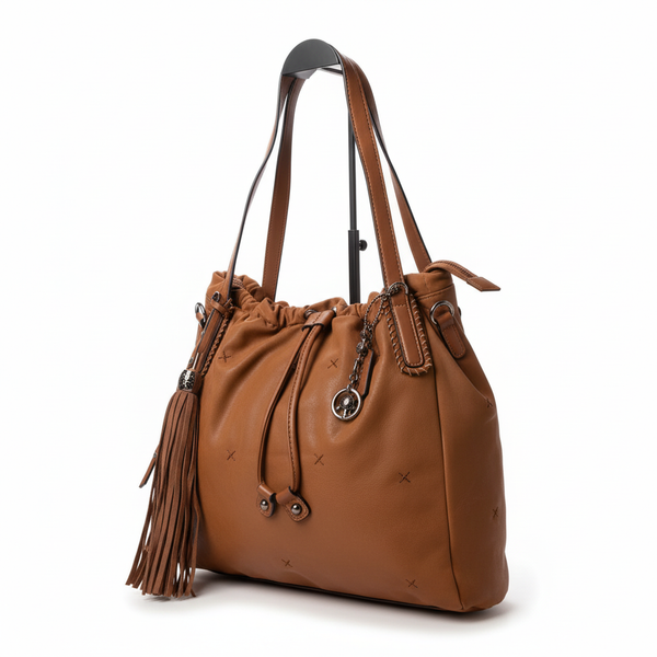 CHARRO - Borsa 2in1 trasformabile similpelle camoscio velluto morbida a sacco hobo capiente unica tinta nuovo