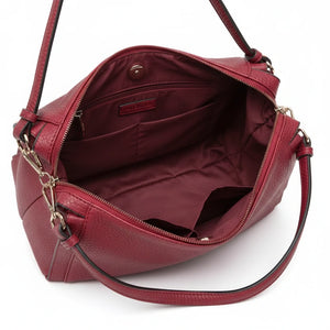 Borsa firmata Valentini a spalla bauletto tracolla casual simil pelle venata multi tasche