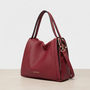 Borsa firmata Valentini a spalla bauletto tracolla casual simil pelle venata multi tasche