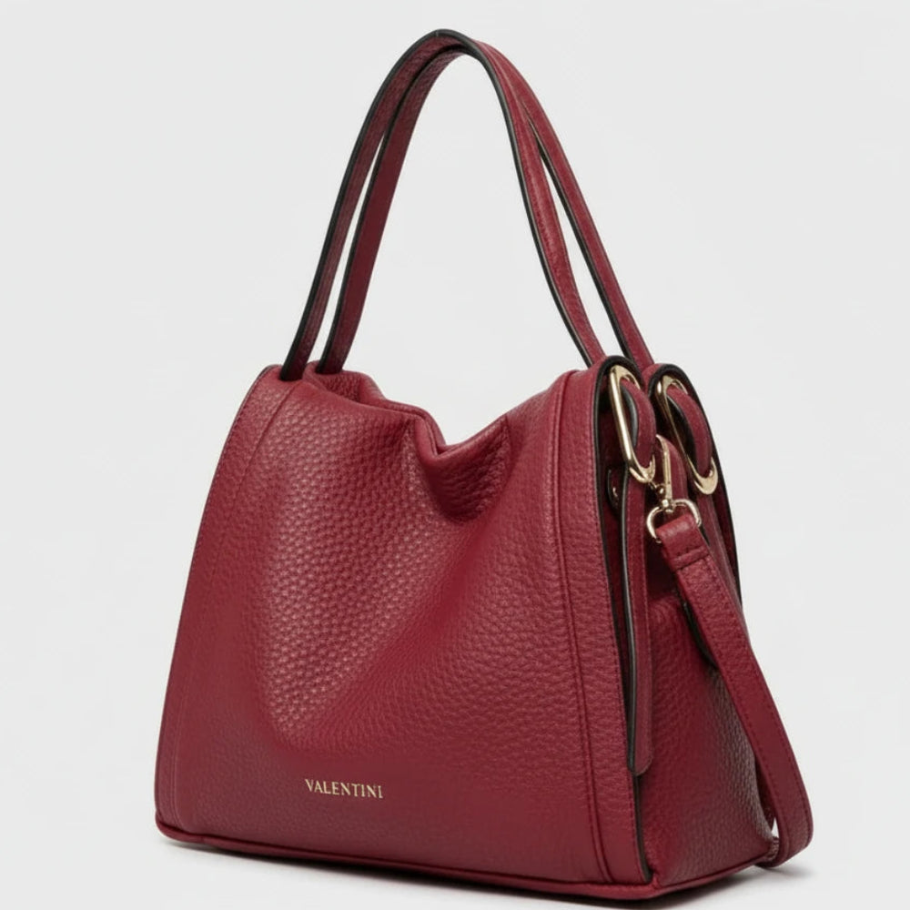 Borsa firmata Valentini a spalla bauletto tracolla casual simil pelle venata multi tasche