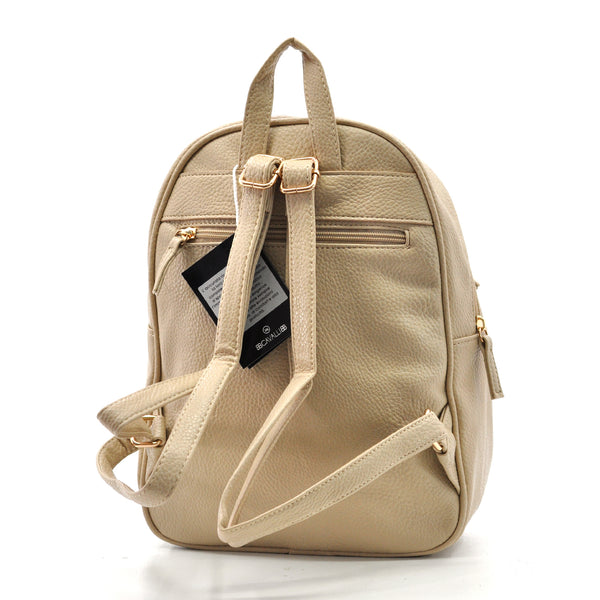 Zaino in eco Pelle B. cavalli  - Elegante e Resistente, Donna , Zaino Casual con Tasca Frontale con Zip e Tasche Laterali, Perfetto per Uso Quotidiano e Lavoro