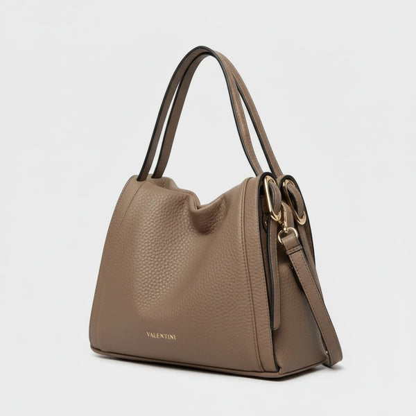 Borsa firmata Valentini a spalla bauletto tracolla casual simil pelle venata multi tasche