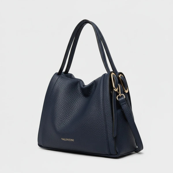 Borsa firmata Valentini a spalla bauletto tracolla casual simil pelle venata multi tasche