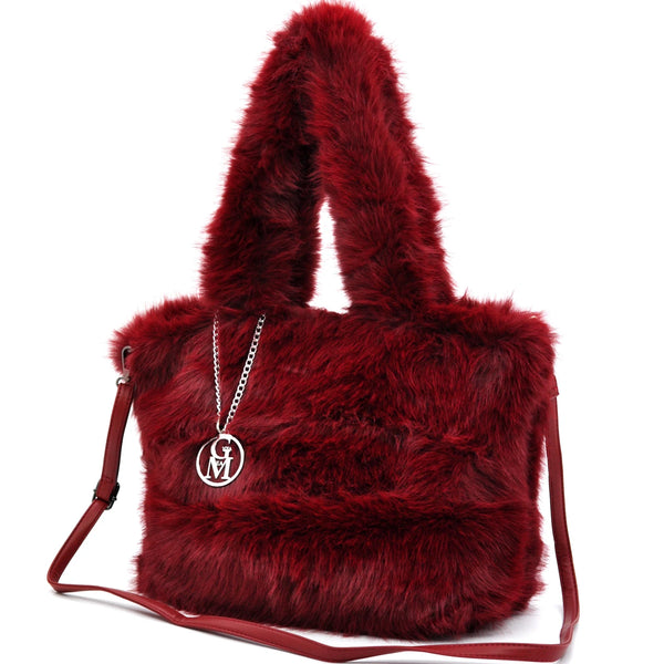 L'orsacchiotta - Borsa firmata Gyoiamea in eco pelliccia morbida teddy pelo a shopping