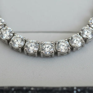 Girocollo Tennis "Punti Luce" in Acciaio Argento - Collana Elegante Regolabile