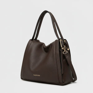 Borsa firmata Valentini a spalla bauletto tracolla casual simil pelle venata multi tasche