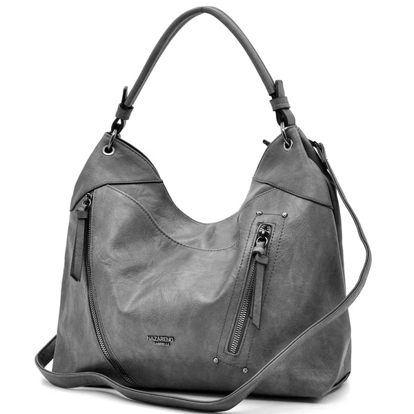 Borsa a sacco firmato da Nazareno Gabrielli Colletion donna spalla a tracolla simil pelle zip frontali