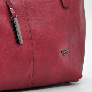 Borsa firmata Nazareno Gabrielli + pochette OMAGGIO donna spalla shopping capiente simil pelle venata coconuda