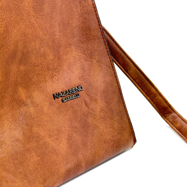 NAZARENO GABRIELLI - Borsa SHOPPING firmata giornaliera elegante capiente shopper vintage venata
