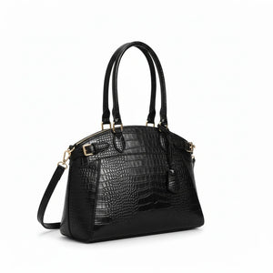 La Scagliuzza - Borsa firmata Gyoiamea a spalla bauletto tracolla casual simil pelle squamata pitonata lucida vernice