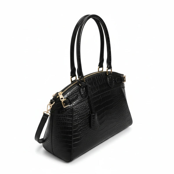 La Scagliuzza - Borsa firmata Gyoiamea a spalla bauletto tracolla casual simil pelle squamata pitonata lucida vernice