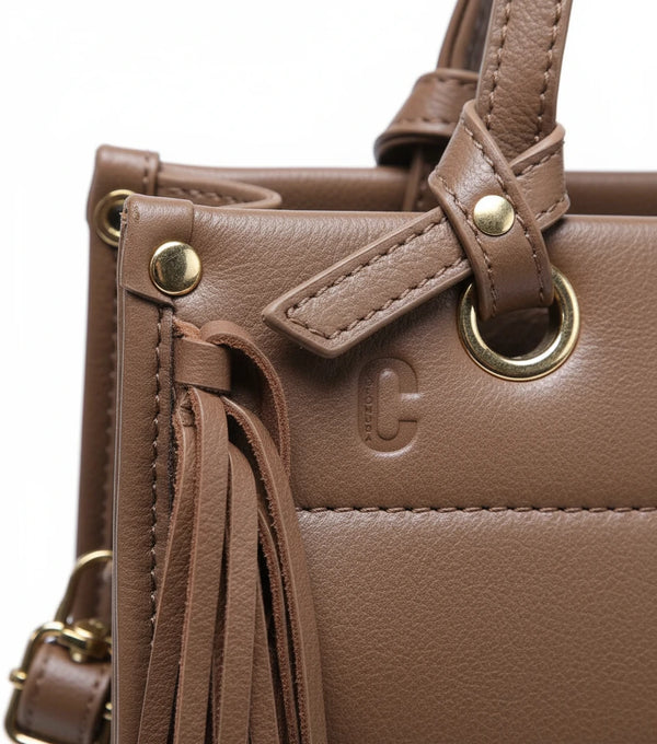Borsa firmata COCONUDA donna spalla a tracolla simil pelle nuova bauletto shop tote bag frange nappe