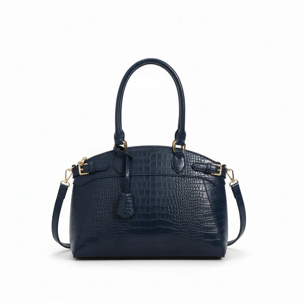 La Scagliuzza - Borsa firmata Gyoiamea a spalla bauletto tracolla casual simil pelle squamata pitonata lucida vernice