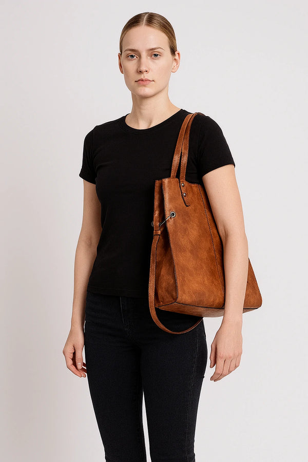 NAZARENO GABRIELLI - Borsa SHOPPING firmata giornaliera elegante capiente shopper vintage venata