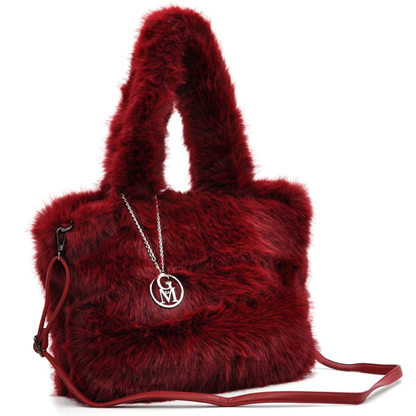 L'orsacchiotta - Borsa firmata Gyoiamea in eco pelliccia morbida teddy pelo a shopping