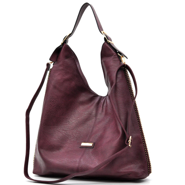 Borsa a sacco firmata CHARRO donna spalla a tracolla simil pelle grande monomanico