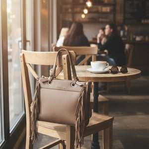 Borsa firmata COCONUDA donna spalla a tracolla simil pelle nuova bauletto shop tote bag frange nappe