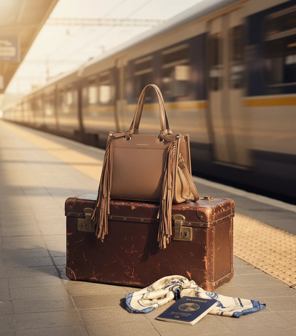 Borsa firmata COCONUDA donna spalla a tracolla simil pelle nuova bauletto shop tote bag frange nappe