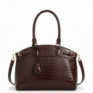 La Scagliuzza - Borsa firmata Gyoiamea a spalla bauletto tracolla casual simil pelle squamata pitonata lucida vernice