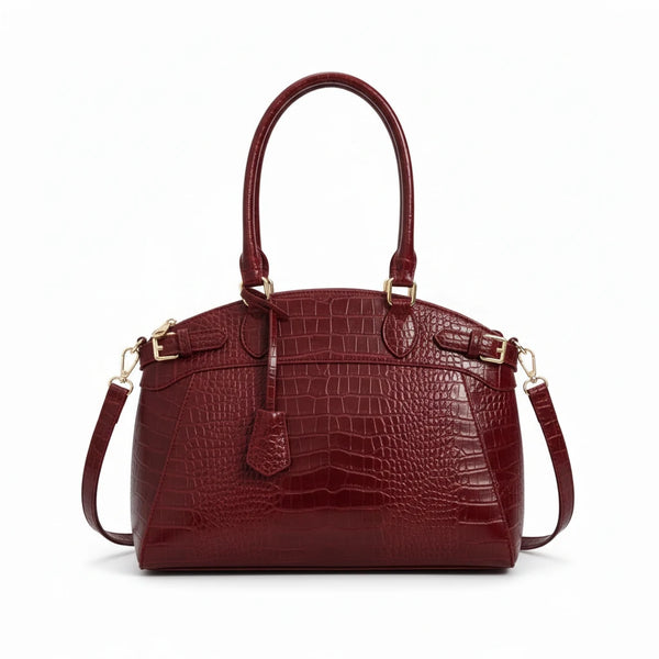 La Scagliuzza - Borsa firmata Gyoiamea a spalla bauletto tracolla casual simil pelle squamata pitonata lucida vernice