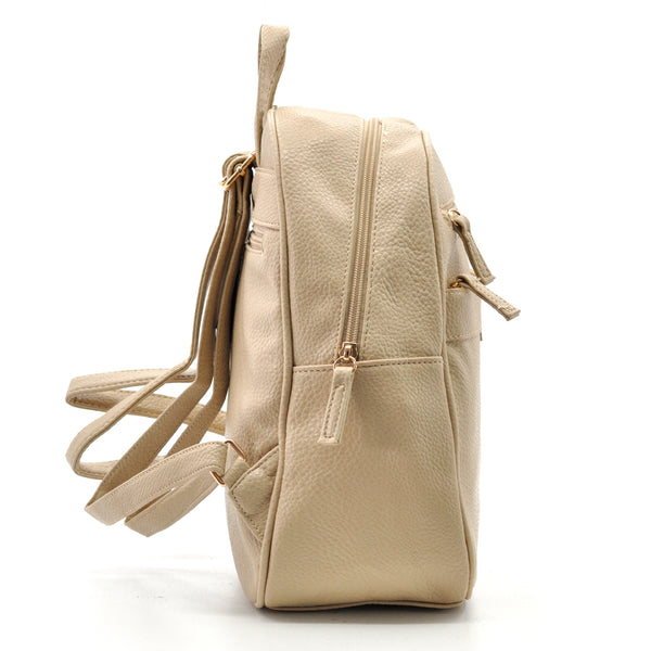 Zaino in eco Pelle B. cavalli  - Elegante e Resistente, Donna , Zaino Casual con Tasca Frontale con Zip e Tasche Laterali, Perfetto per Uso Quotidiano e Lavoro