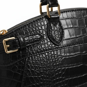 La Scagliuzza - Borsa firmata Gyoiamea a spalla bauletto tracolla casual simil pelle squamata pitonata lucida vernice