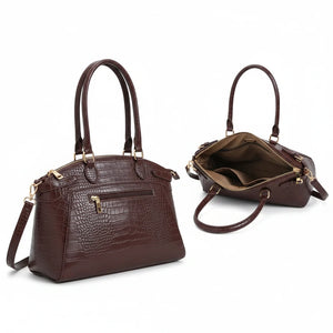 La Scagliuzza - Borsa firmata Gyoiamea a spalla bauletto tracolla casual simil pelle squamata pitonata lucida vernice